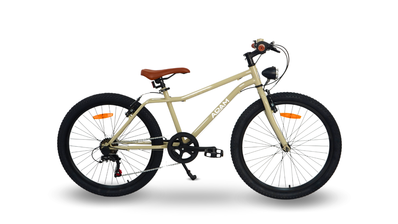 24" mountain bike for adventure and stroll young adults taupe