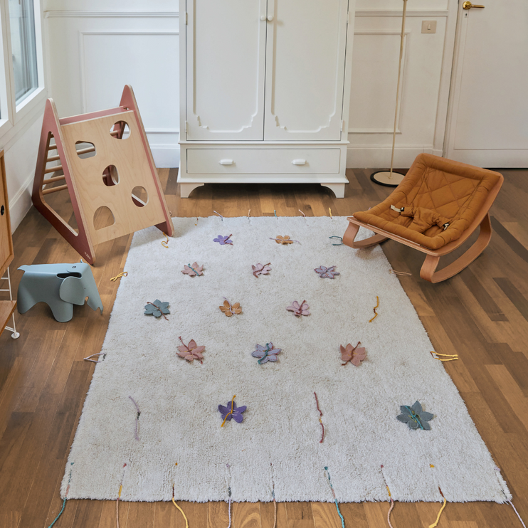 washable play rug wildflower