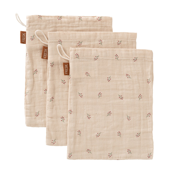 3-pc wash cloth in berries print