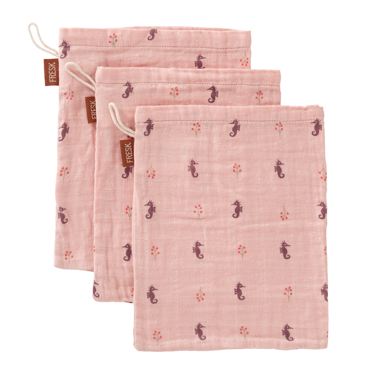 3-pc wash cloth in seahorse print