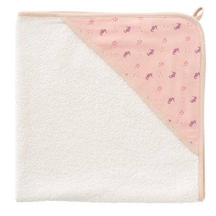 baby hooded towel  in seahorse print