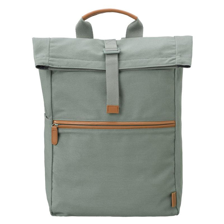 green canvas backpack