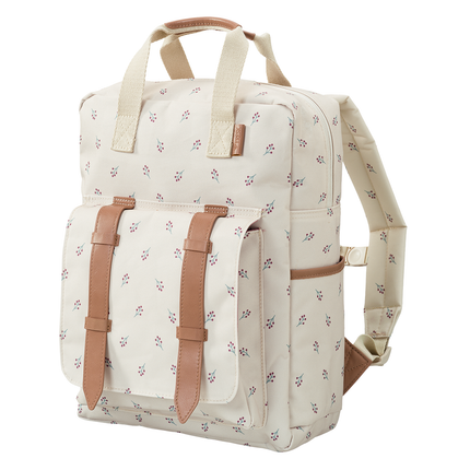 beige kids backpack