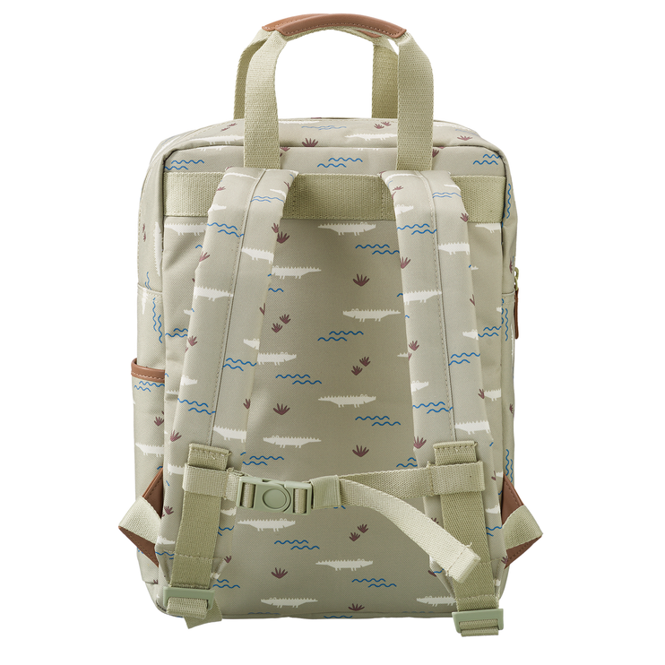 crocodile printed backpack school