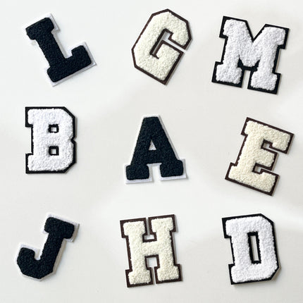 Iron-on patches - Letters (neutral color)