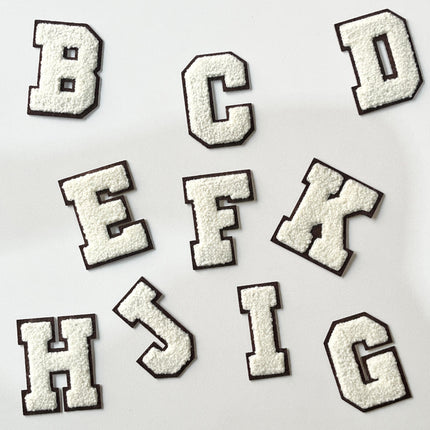 Iron-on patches - Letters (neutral color)