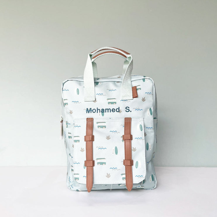 personalized mint backpack for kids