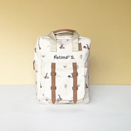 personalized rabbit printed backpack for kids