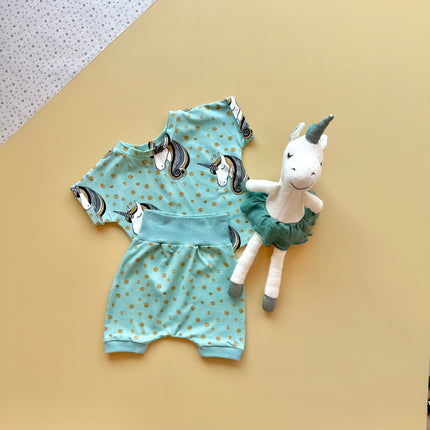 unicorn shorts set and matching doll gift box kids 