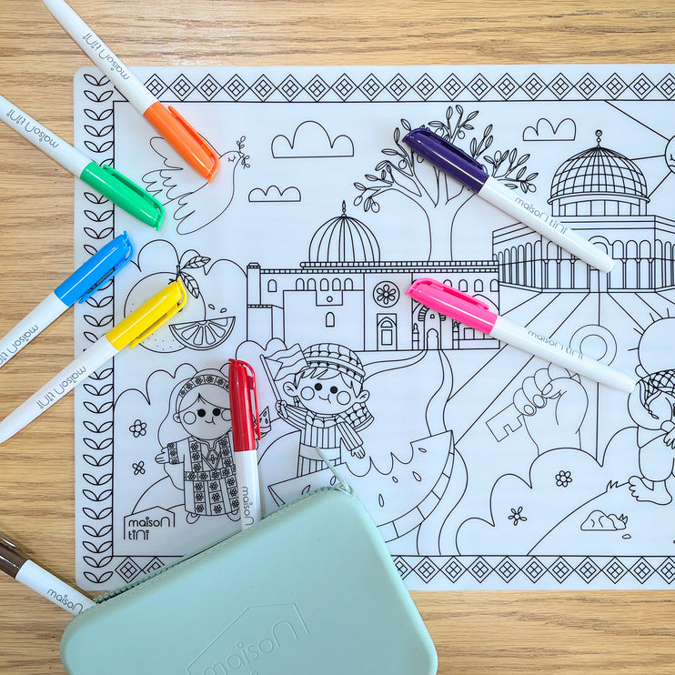 Kids Coloring Placemat - Palestine