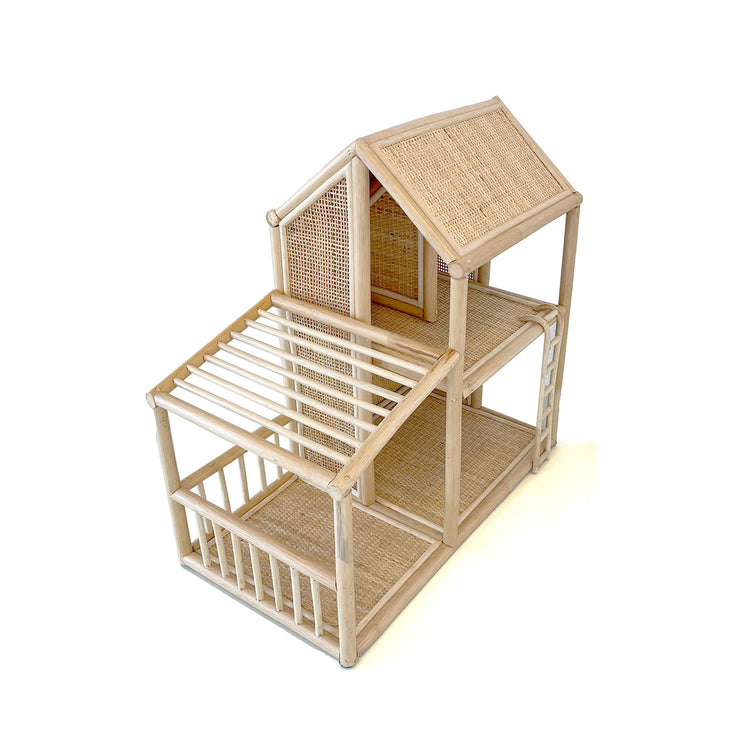 split type rattan doll house