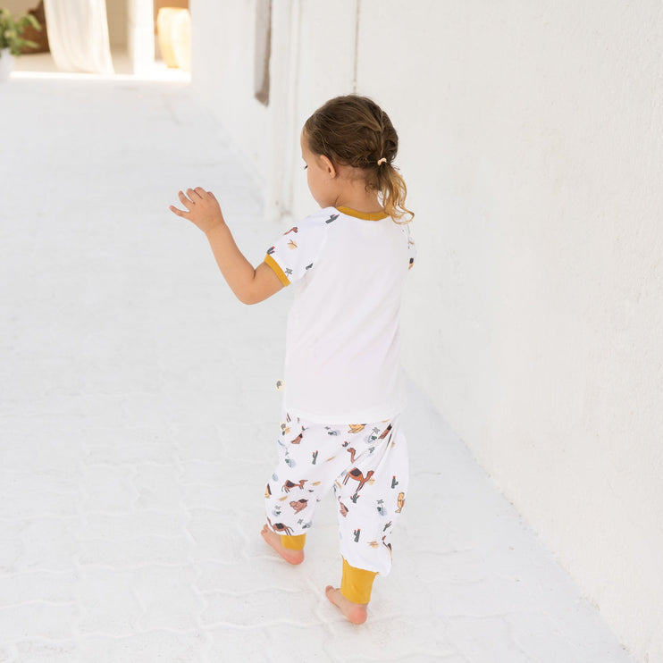 white lounge wear pants & tshirt kids