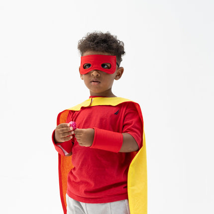 yellow and red super hero cape