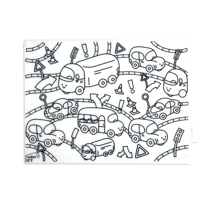 Mini Coloring Placemat - Traffic Jam