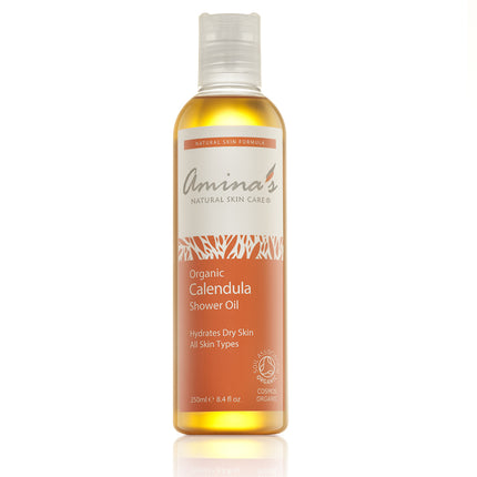 amina's natural skincare shower oil dry skin