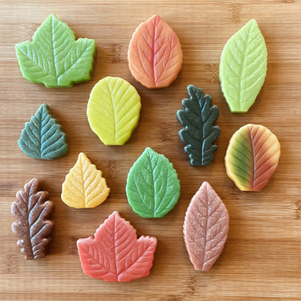 leaves stones sensory play