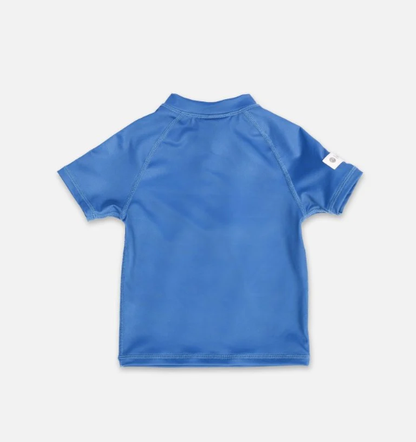 uv protected shortsleeves top swimwear kids blue