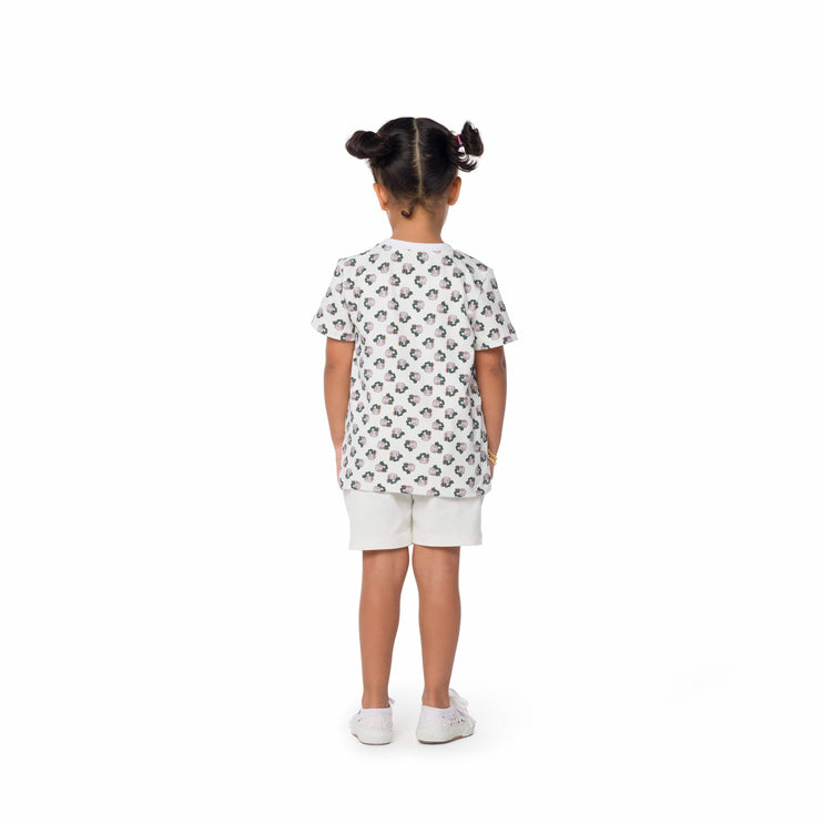 organic cotton set white short pattern tshirt