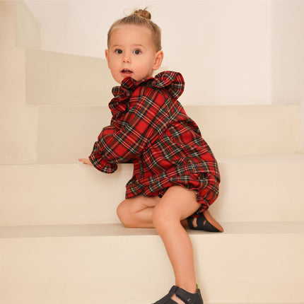 tartan frill top & bloomer babies and girls christmas kids fits