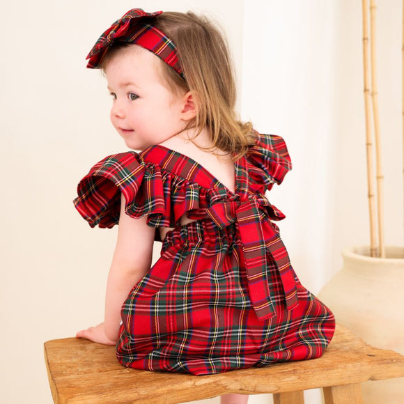 tartan open back dress christmas outfits 