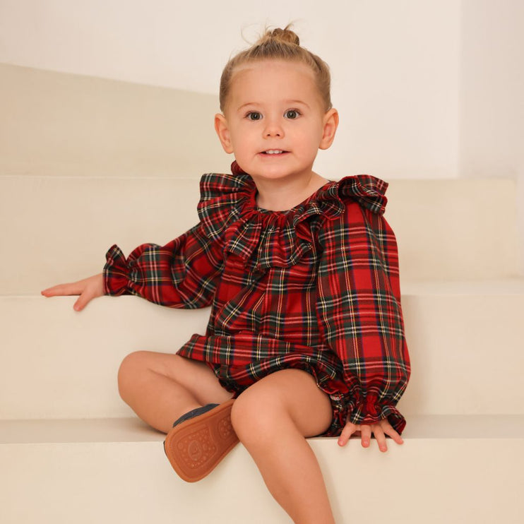 tartan frill top & bloomer babies and girls christmas celebrations