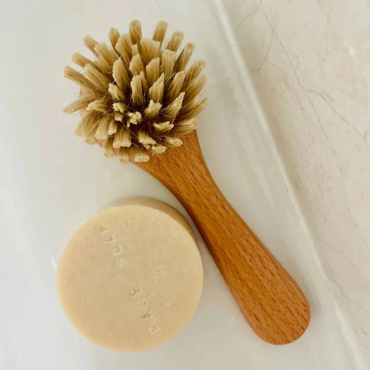 wooden face brush