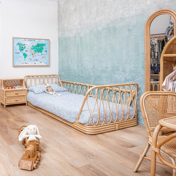 montessori rattan floor bed kids