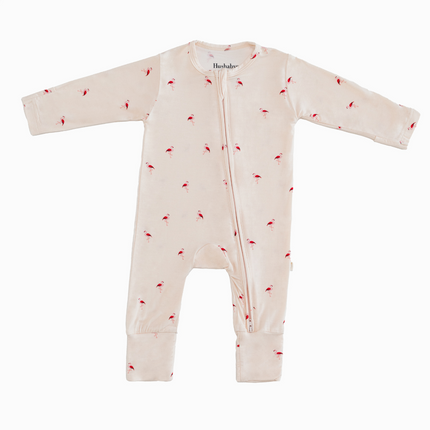 flamingo prints sleepsuit babies bamboo 