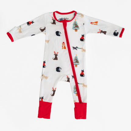 christmas print zippie babies bamboo kids baby