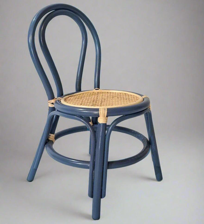 kids rattan blue chair