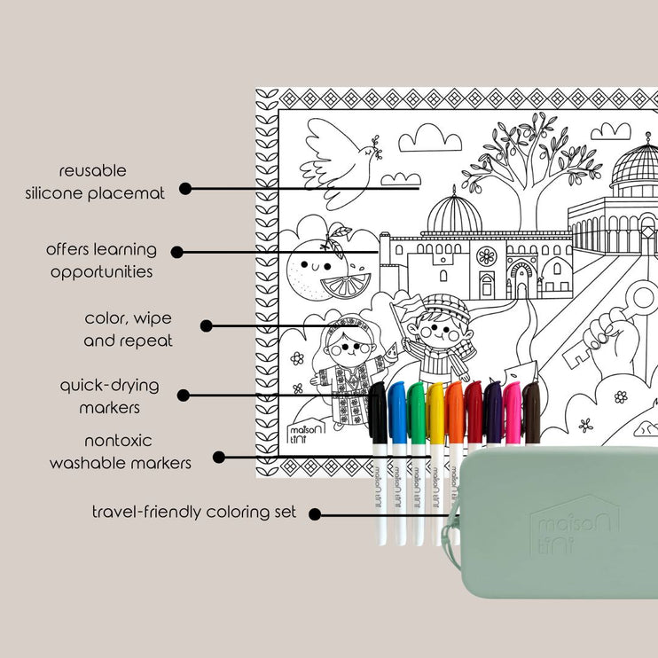 palestine coloring placemat