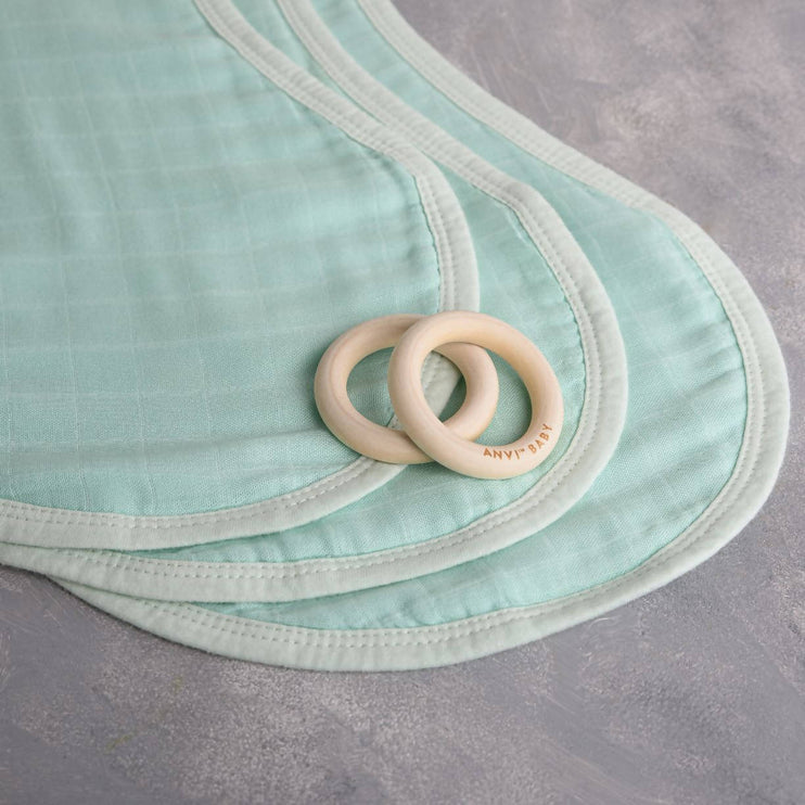 Organic Bamboo Burp & Bib Cloth- Mint Green