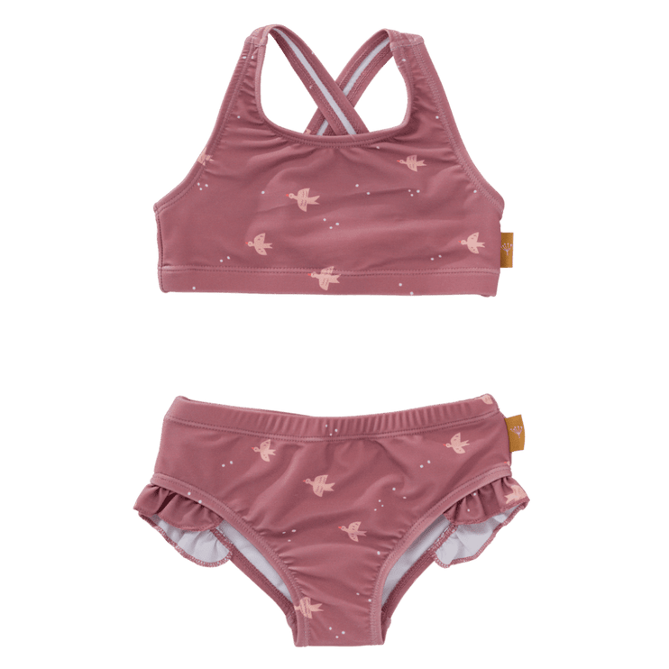 Teen Girls Sleeveless Tropical Macrame Bikini Swimsuit
